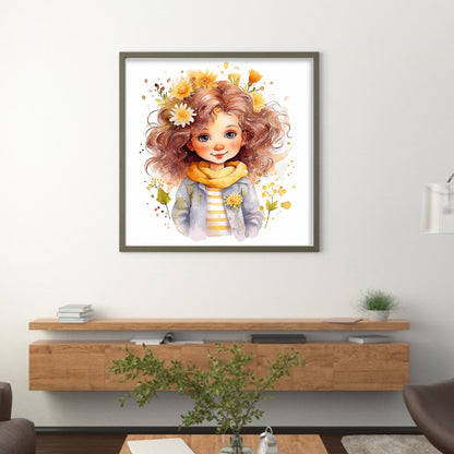 Girl - 11CT Stamped Cross Stitch 50*50CM