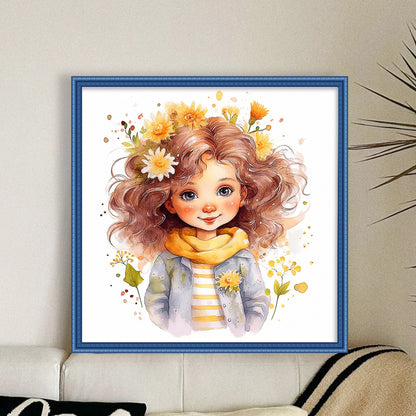 Girl - 11CT Stamped Cross Stitch 50*50CM