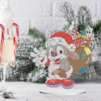 Special Shape Diamond Art Table Decor for Home Office Table Decor (Xmas Bunny#1)