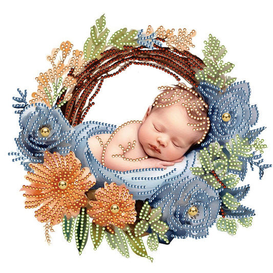 Baby In Garland - Special Shaped Drill Diamond Painting 30*30CM