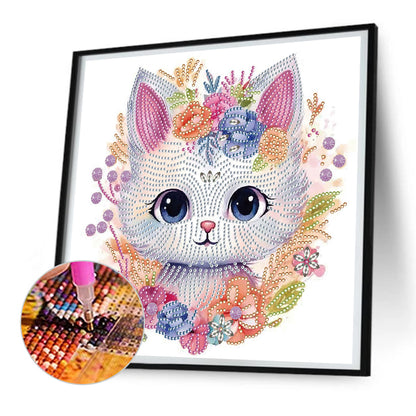 Huahua And Kitten - Special Shaped Drill Diamond Painting 30*30CM