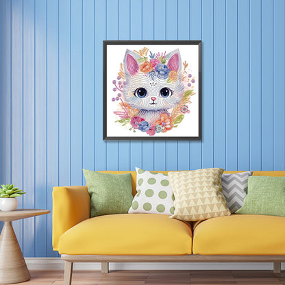 Huahua And Kitten - Special Shaped Drill Diamond Painting 30*30CM