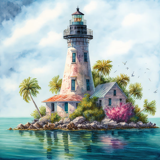 Lighthouse - Full Round Drill Diamond Painting 30*30CM