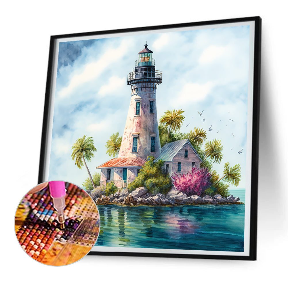 Lighthouse - Full Round Drill Diamond Painting 30*30CM