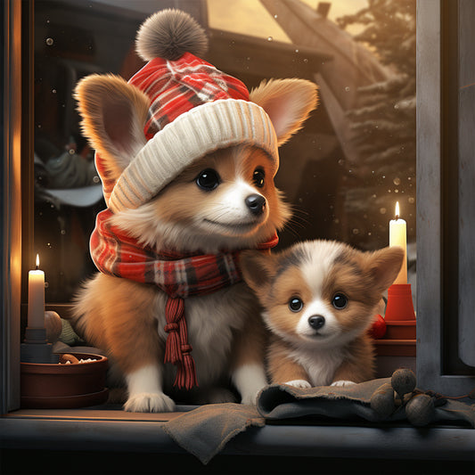 Puppies And Baby Dogs - Full Round Drill Diamond Painting 40*40CM