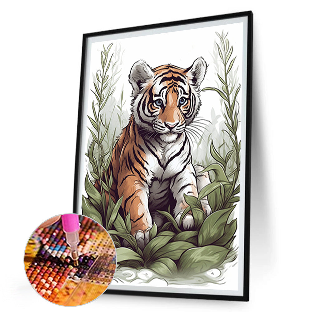 Tiger - Full Round Drill Diamond Painting 30*45CM