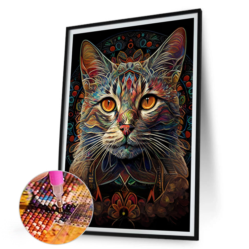 Cat - Full Round Drill Diamond Painting 30*45CM