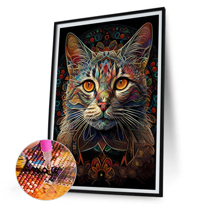 Cat - Full Round Drill Diamond Painting 30*45CM