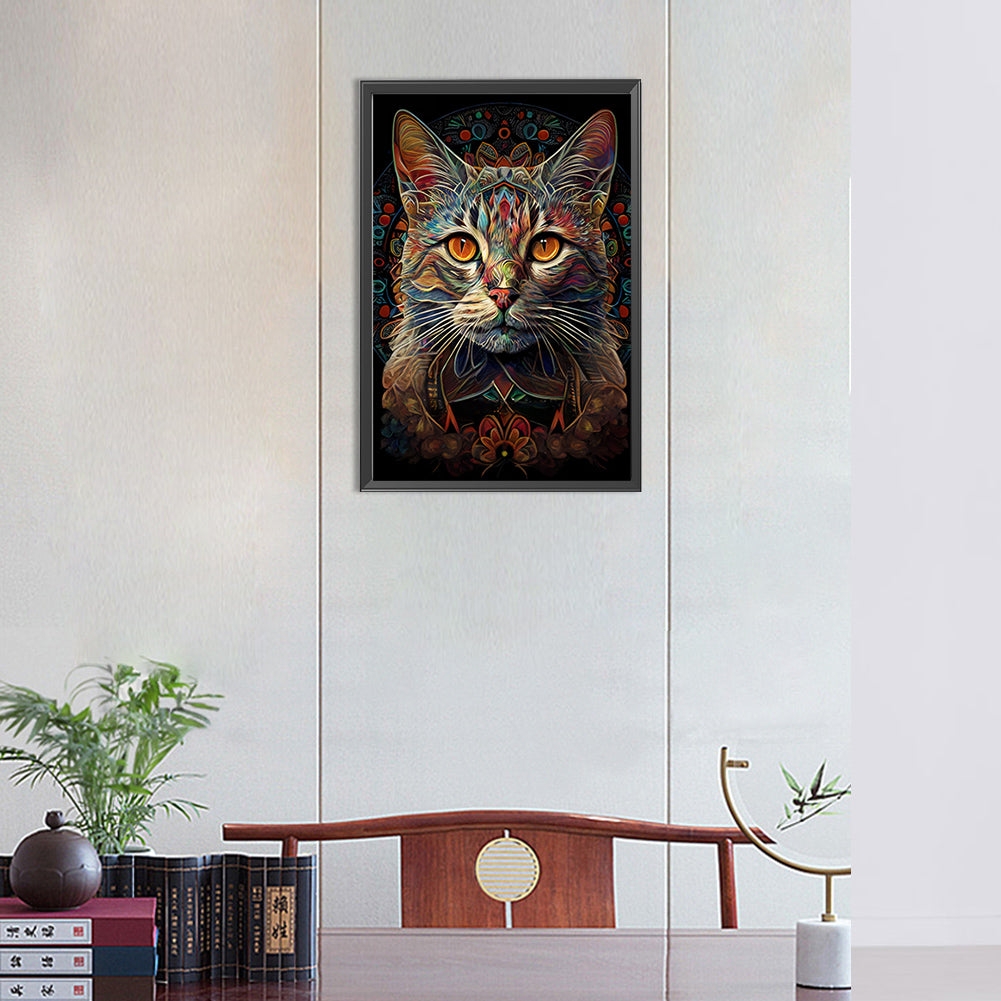 Cat - Full Round Drill Diamond Painting 30*45CM