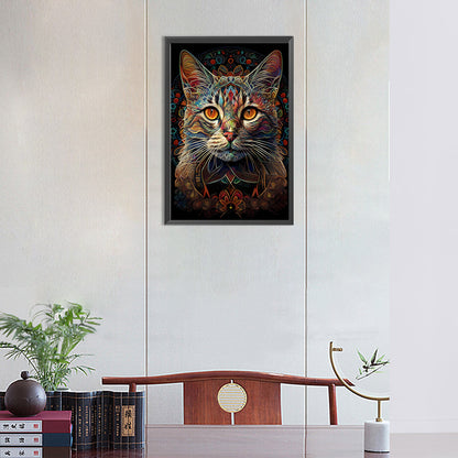 Cat - Full Round Drill Diamond Painting 30*45CM