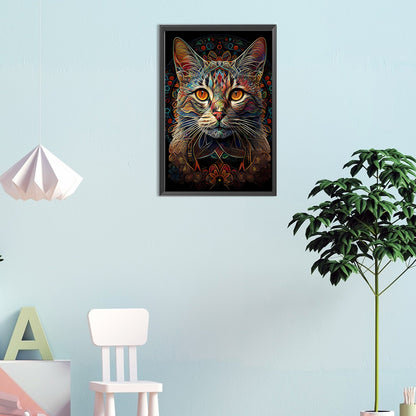 Cat - Full Round Drill Diamond Painting 30*45CM