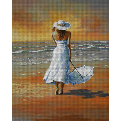 Seaside Woman - 11CT Stamped Cross Stitch 40*50CM