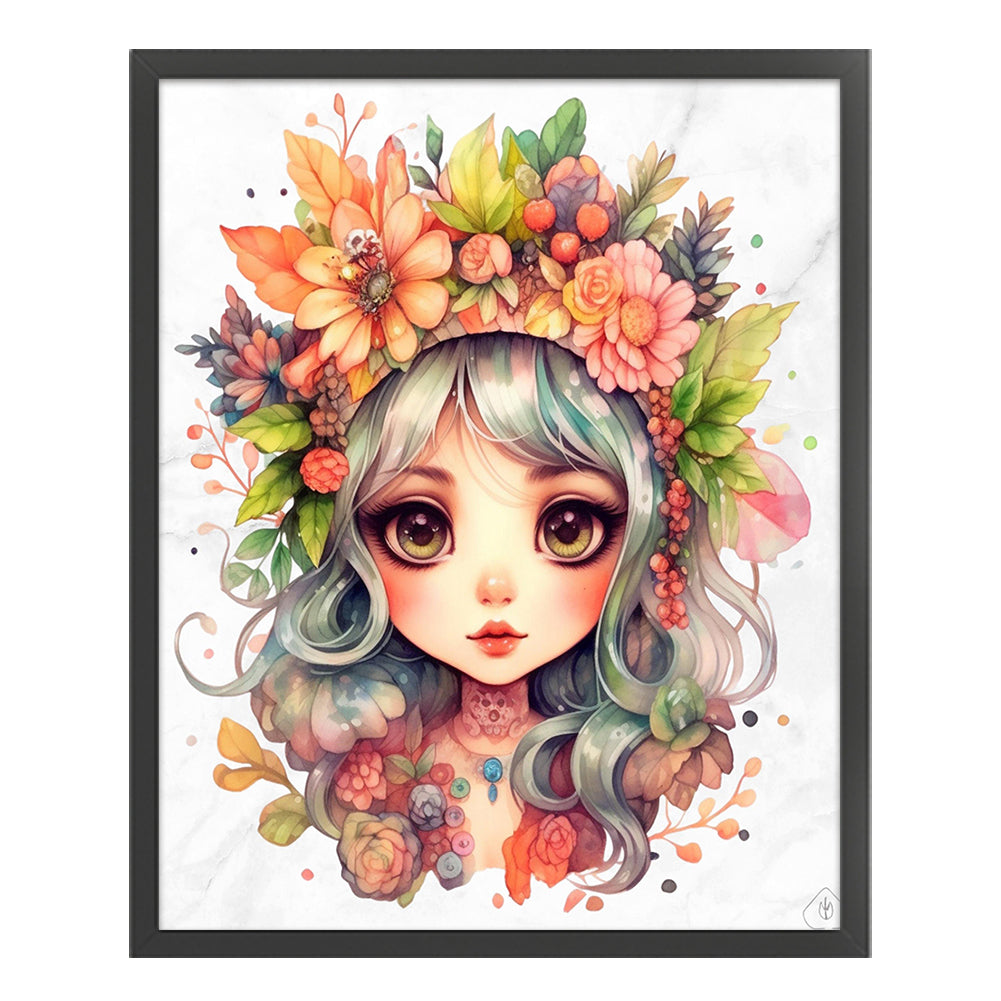 Flower Girl - 11CT Stamped Cross Stitch 50*60CM