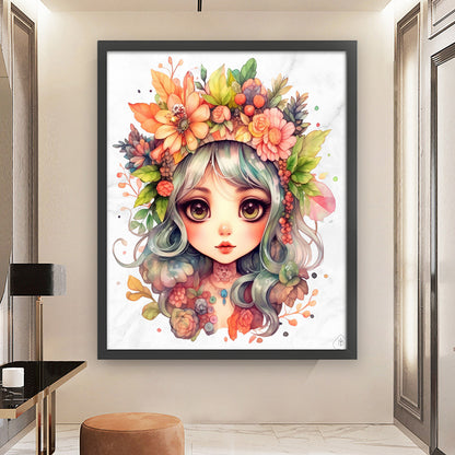 Flower Girl - 11CT Stamped Cross Stitch 50*60CM