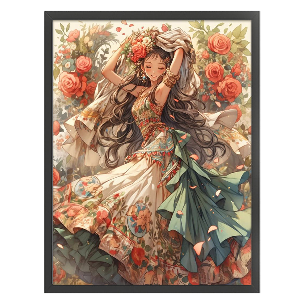 Flower Girl - 11CT Stamped Cross Stitch 50*65CM