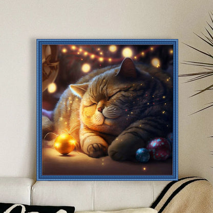 Sleeping Cat - 11CT Stamped Cross Stitch 50*50CM