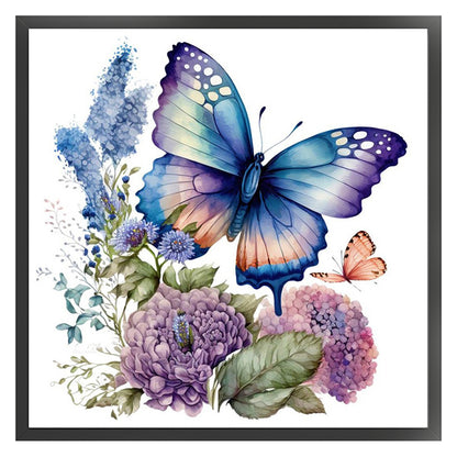 Flowers Butterfly - 11CT Stamped Cross Stitch 40*40CM