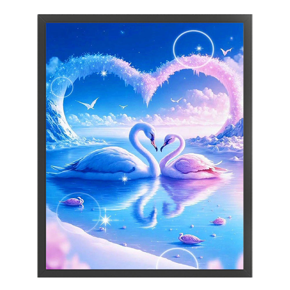 Dream Couple Swan - 11CT Stamped Cross Stitch 40*50CM