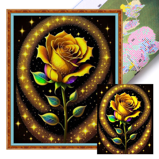 Fantasy Yellow Rose - 11CT Stamped Cross Stitch 40*50CM