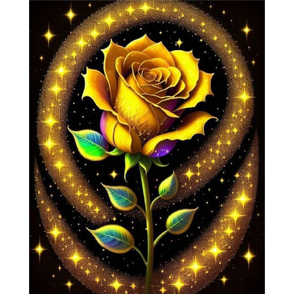 Fantasy Yellow Rose - 11CT Stamped Cross Stitch 40*50CM