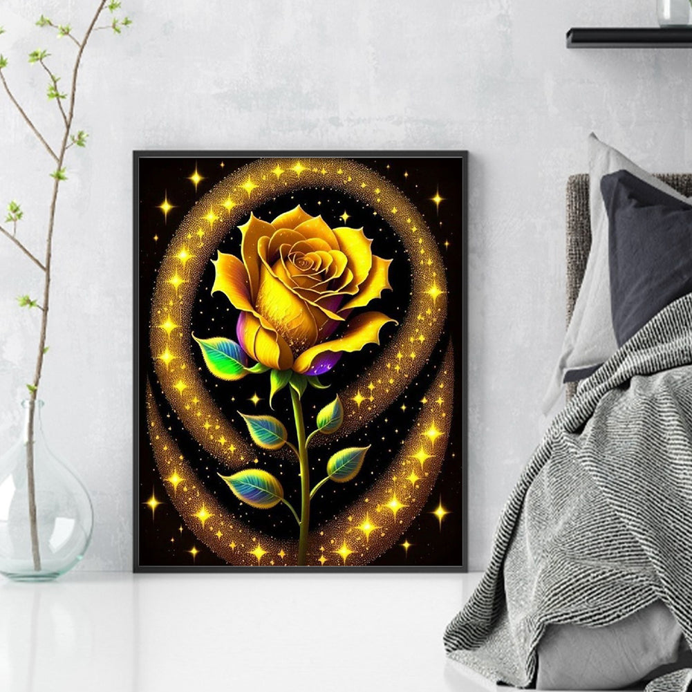 Fantasy Yellow Rose - 11CT Stamped Cross Stitch 40*50CM