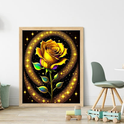 Fantasy Yellow Rose - 11CT Stamped Cross Stitch 40*50CM