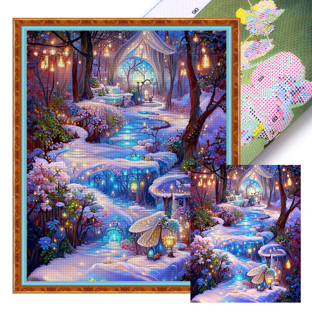 Fantasy Forest Path - 11CT Stamped Cross Stitch 40*50CM