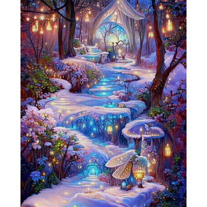 Fantasy Forest Path - 11CT Stamped Cross Stitch 40*50CM