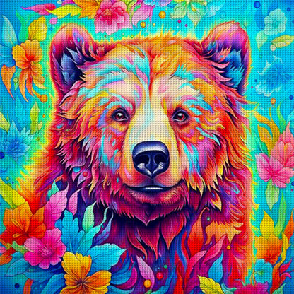 Colorful Bear - 11CT Stamped Cross Stitch 40*40CM