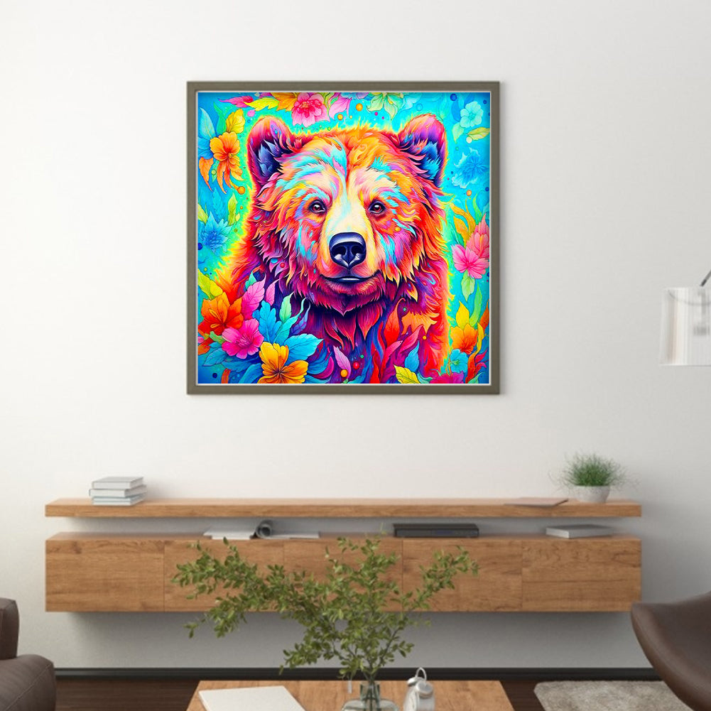 Colorful Bear - 11CT Stamped Cross Stitch 40*40CM