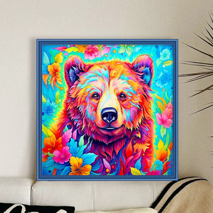 Colorful Bear - 11CT Stamped Cross Stitch 40*40CM