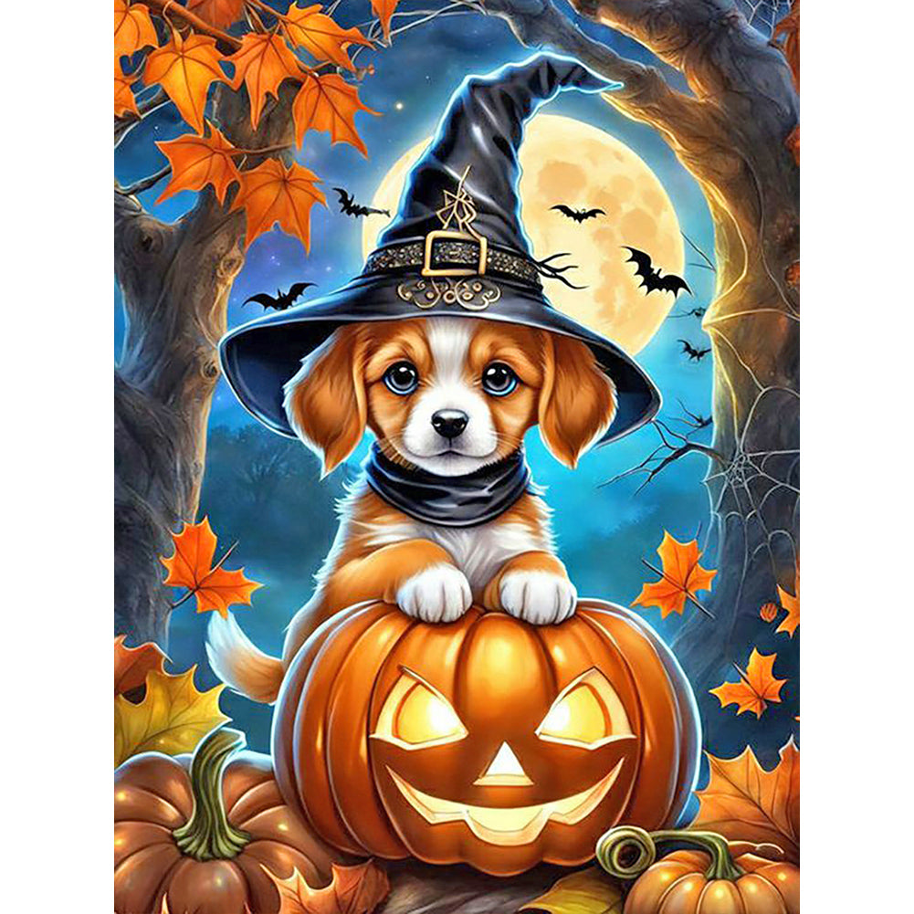 Halloween Cats And Dogs - Full Round Drill Diamond Painting 30*40CM