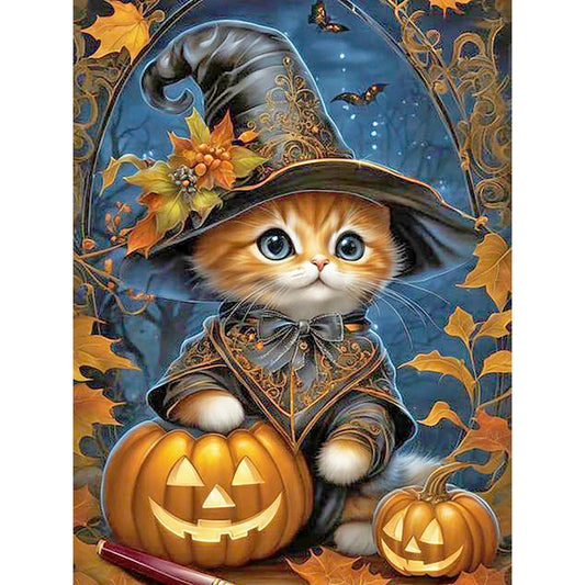Halloween Cats And Dogs - Full Round Drill Diamond Painting 30*40CM