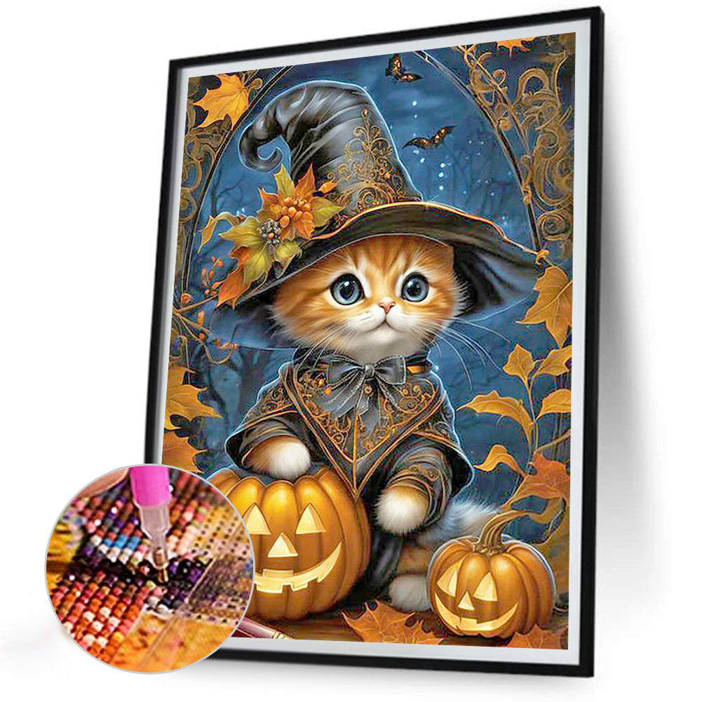 Halloween Cats And Dogs - Full Round Drill Diamond Painting 30*40CM