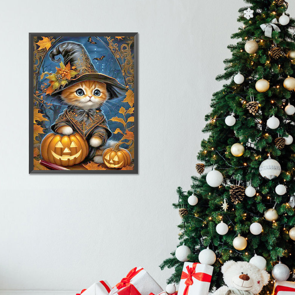 Halloween Cats And Dogs - Full Round Drill Diamond Painting 30*40CM