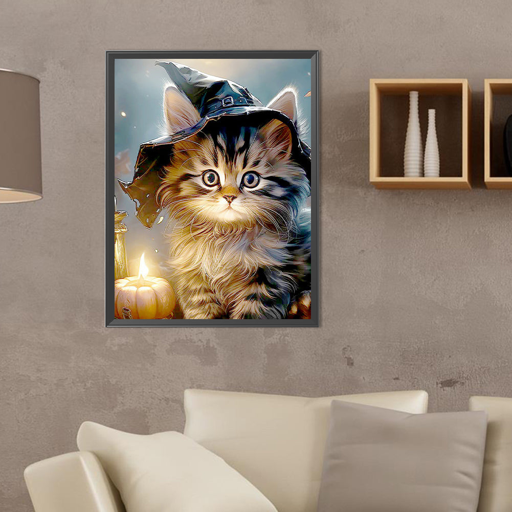 Halloween Cats And Dogs - Full Round Drill Diamond Painting 30*40CM