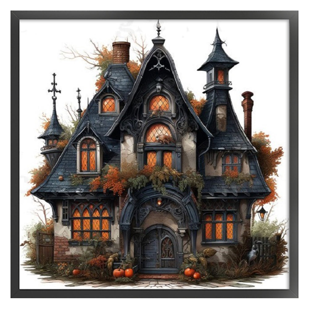 Halloween Black Cabin - 11CT Stamped Cross Stitch 60*60CM