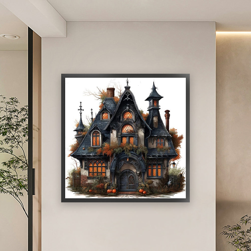 Halloween Black Cabin - 11CT Stamped Cross Stitch 60*60CM