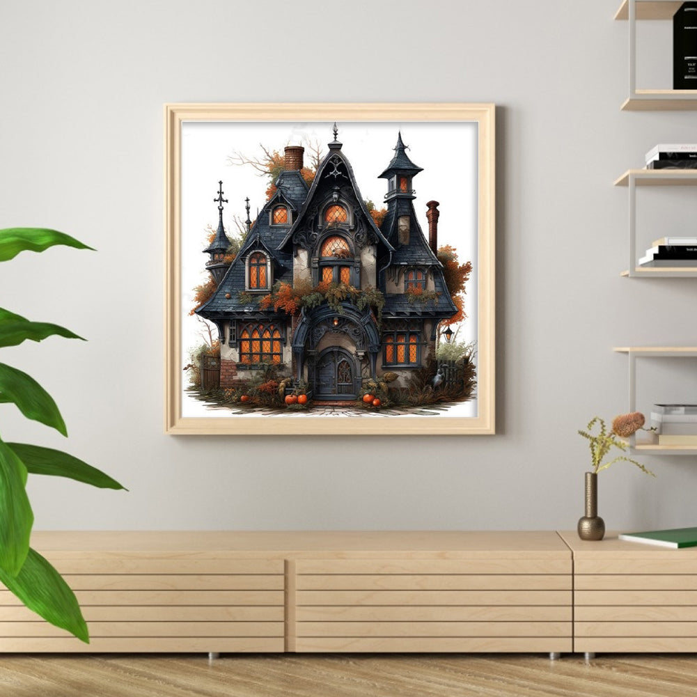 Halloween Black Cabin - 11CT Stamped Cross Stitch 60*60CM