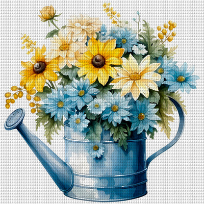 Kettle Flowers - 11CT Stamped Cross Stitch 50*50CM