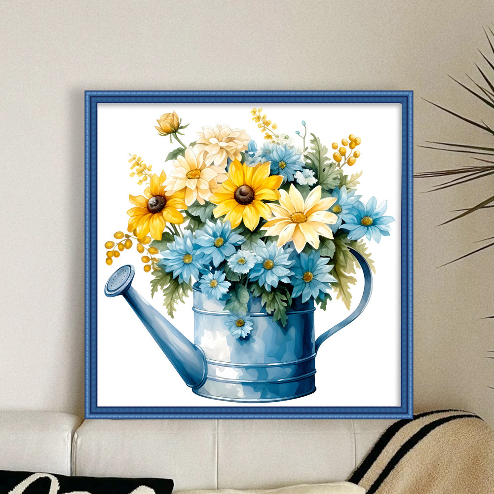 Kettle Flowers - 11CT Stamped Cross Stitch 50*50CM