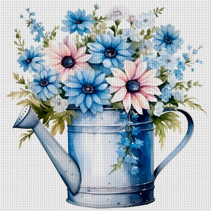 Kettle Flowers - 11CT Stamped Cross Stitch 50*50CM