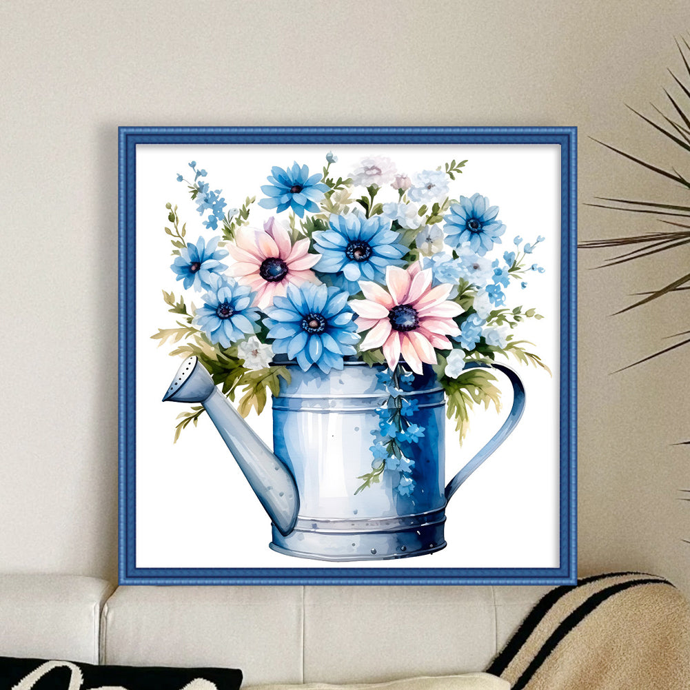 Kettle Flowers - 11CT Stamped Cross Stitch 50*50CM