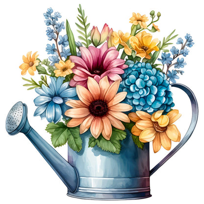 Kettle Flowers - 11CT Stamped Cross Stitch 50*50CM