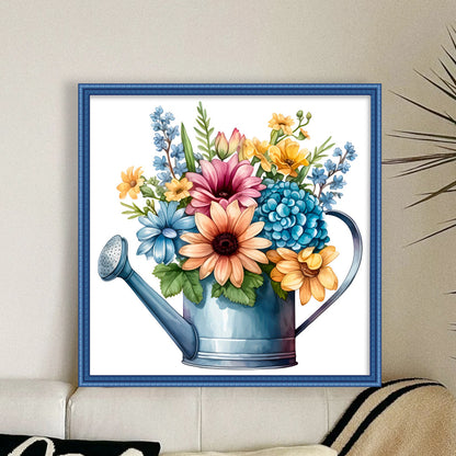 Kettle Flowers - 11CT Stamped Cross Stitch 50*50CM