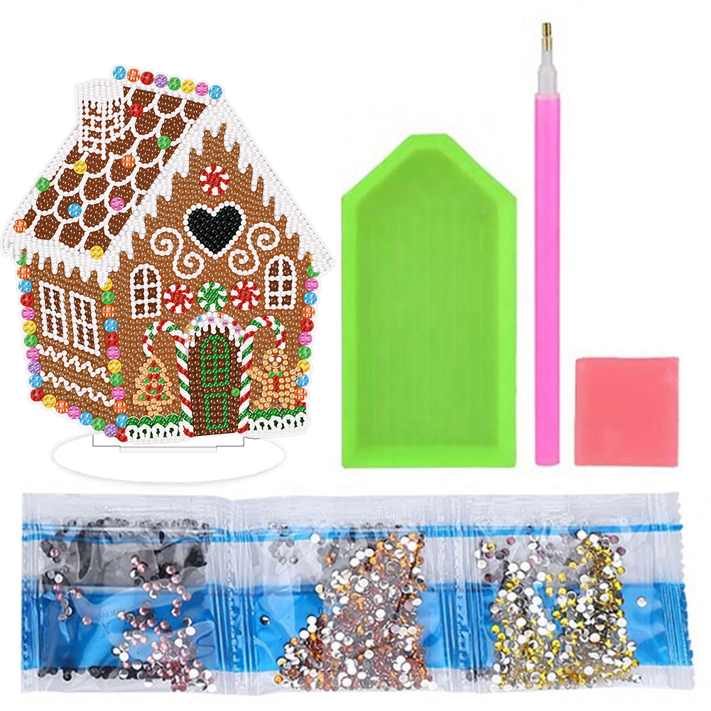 Diamond Painting Table Decor for Home Office Table Decor (Gingerbread Houses)