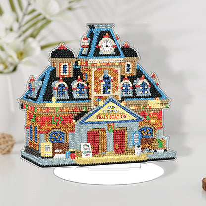 Diamond Painting Table Decor for Home Office Table Decor (Train Station)