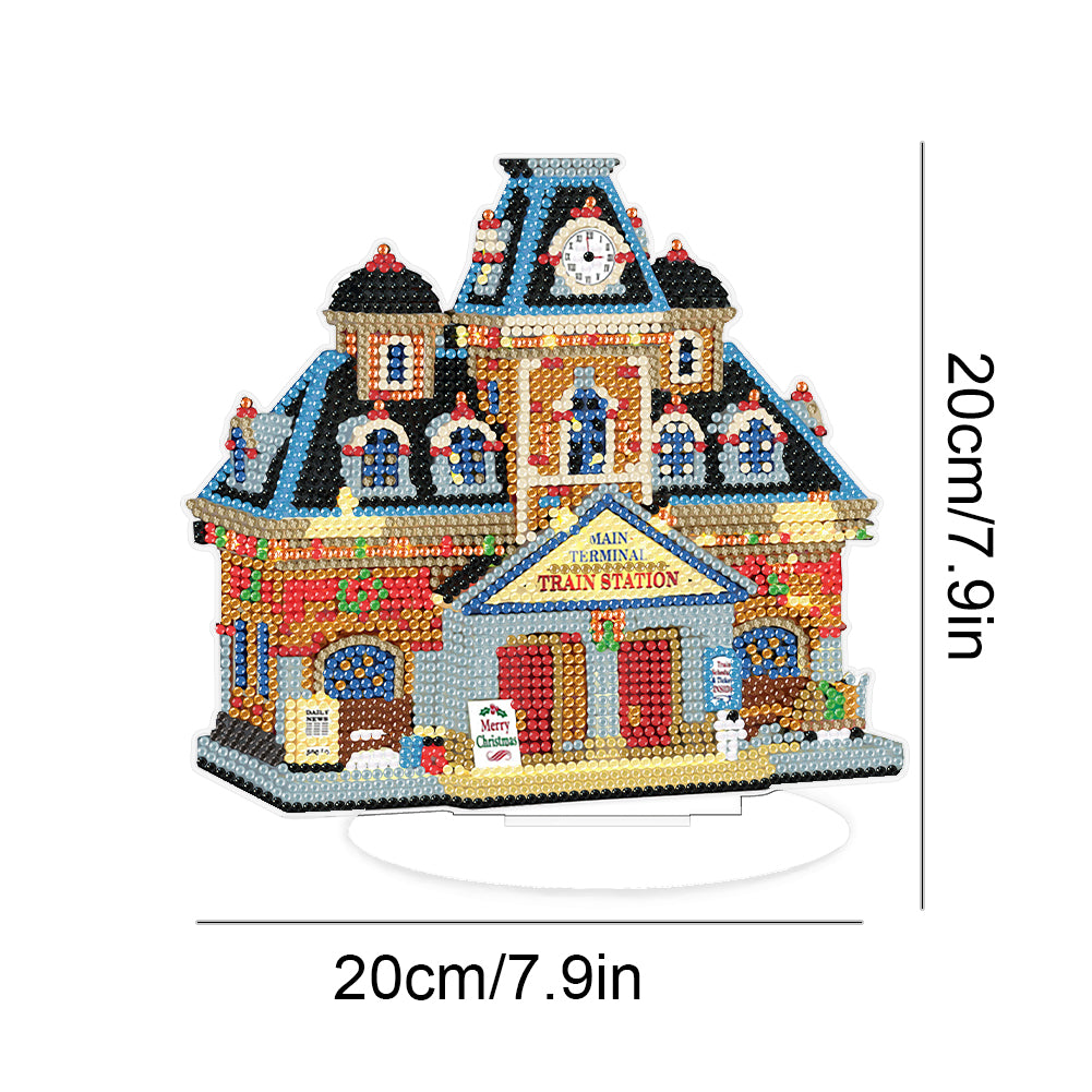 Diamond Painting Table Decor for Home Office Table Decor (Train Station)