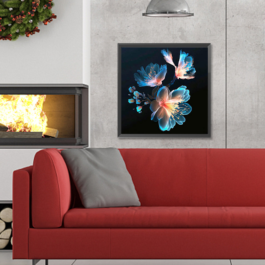 Fluorescent Crystal Flower Flower - Full Round Drill Diamond Painting 30*30CM