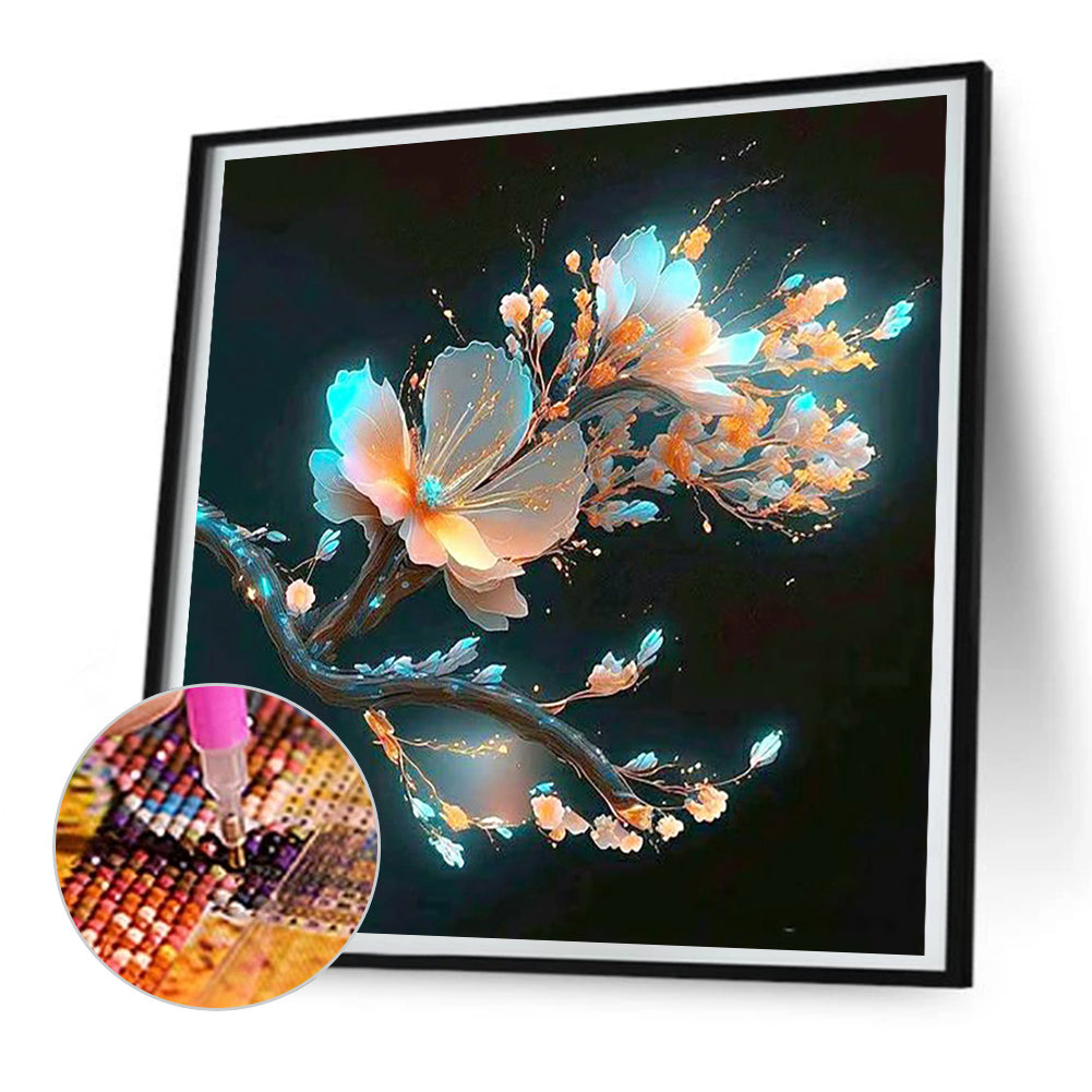 Fluorescent Crystal Flower Flower - Full Round Drill Diamond Painting 30*30CM